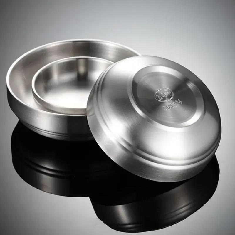 Heat Insulated Mixing Bowl Stainless Steel Double Layer Rice Metal Ice Cream Soup for Kitchen Flatware