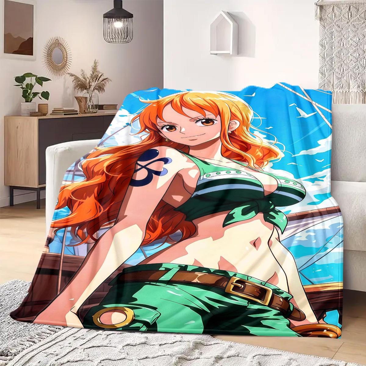 

Nami Print Blanket Warm Comfortable Flannel Blanket Suitable for Bedrooms,Sofas, Beds,Chairs,Travel -QIAO61 75x90cm