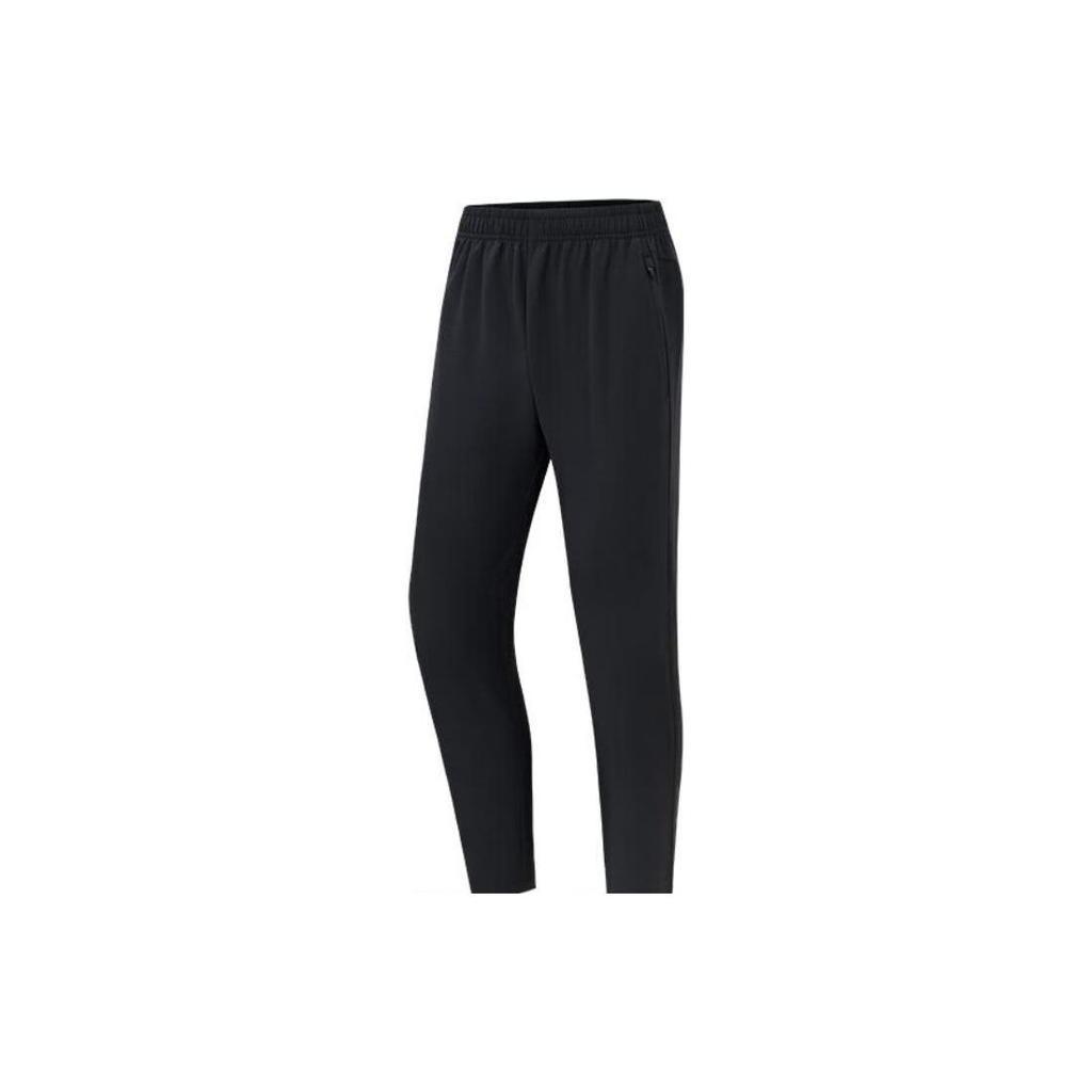 Anta Running Series Solid Color Mid Waist Straight Leg Sports Pants Men Pants Black 152345501-1