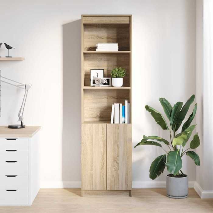 VidaXL Buffet haut chêne sonoma 50x35x180 cm bois d'ingénierie, armoire, armoire latérale, armoire de rangement haute, 3328464