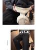 Women's Blue Northeast Fleece-lined Wide-leg Cotton Pants for Autumn/Winter - Windproof, Coldproof Ski Wear