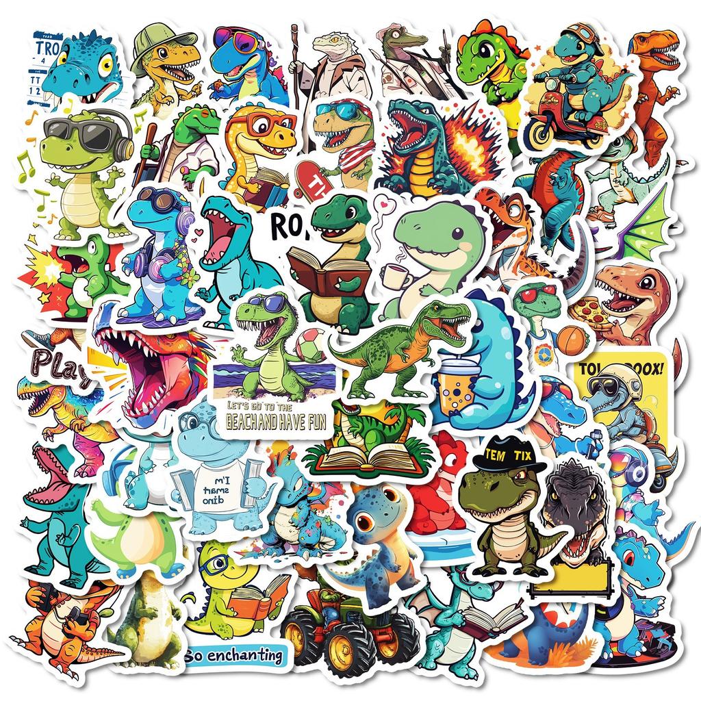 50 New Style Trendy Dinosaur Series Graffiti Stickers Graffiti Decorative Stickers