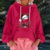 Women's Christmas Print Loose Casual Long Sleeve Hooded Sweatshirt