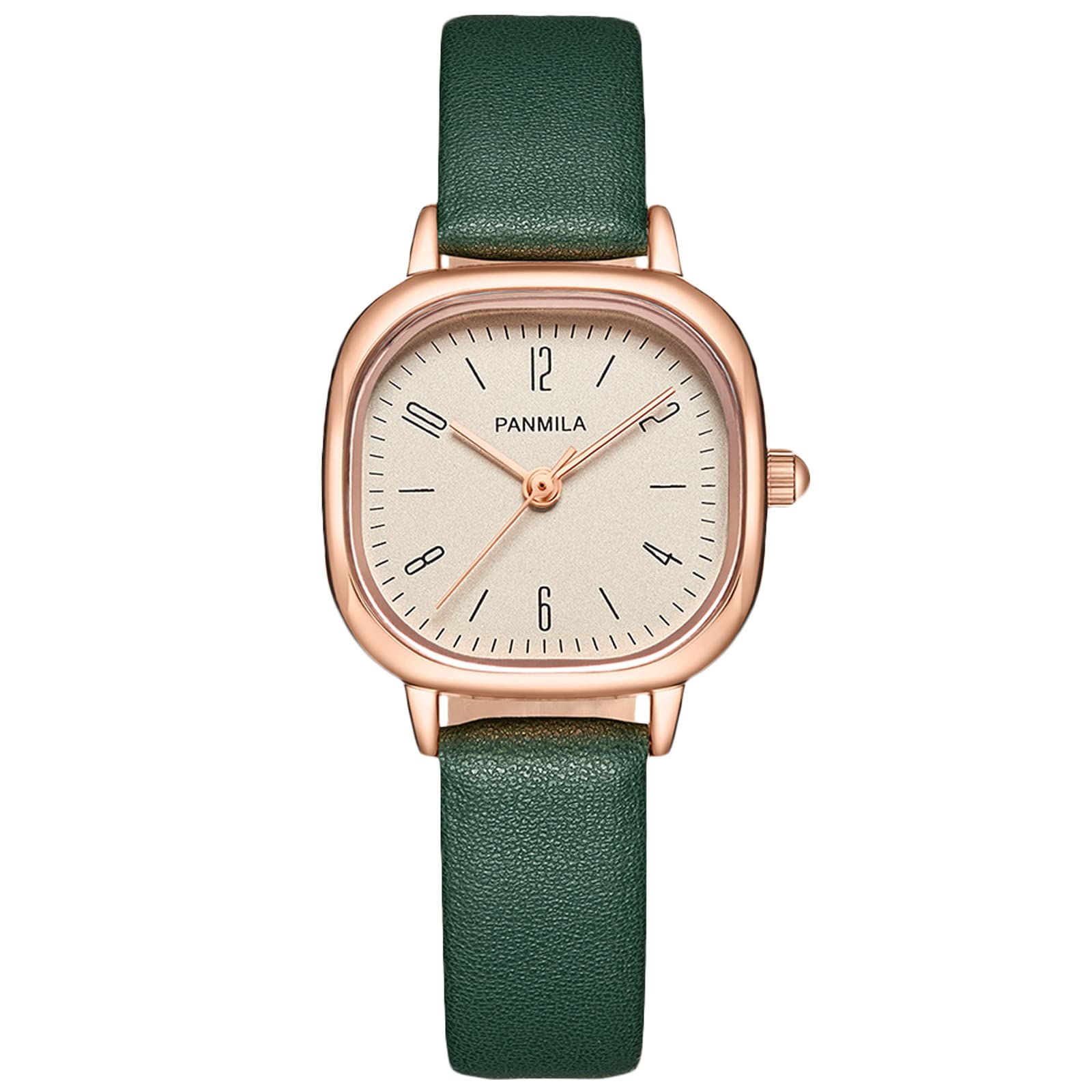 

Часы RORIOS для аналоговых часов с классическим Этот кварцевый хронограф идеально подходит для повседневной носки, идеально подходит для поездок на работу или Имеет ретро кожаный ремешок зелёный