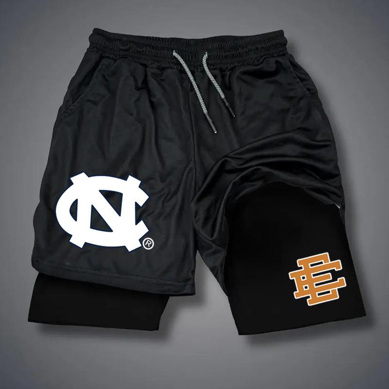 Personalized Printed Shorts Men's Summer New Double-layer Two-in-one Fitness Sports Casual Pants