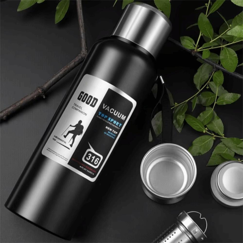 Bouteille Thermos Sport en Acier Inoxydable 316 Grande Capacité Thermos sous Vide Tasse Isotherme de Voyage Randonnée