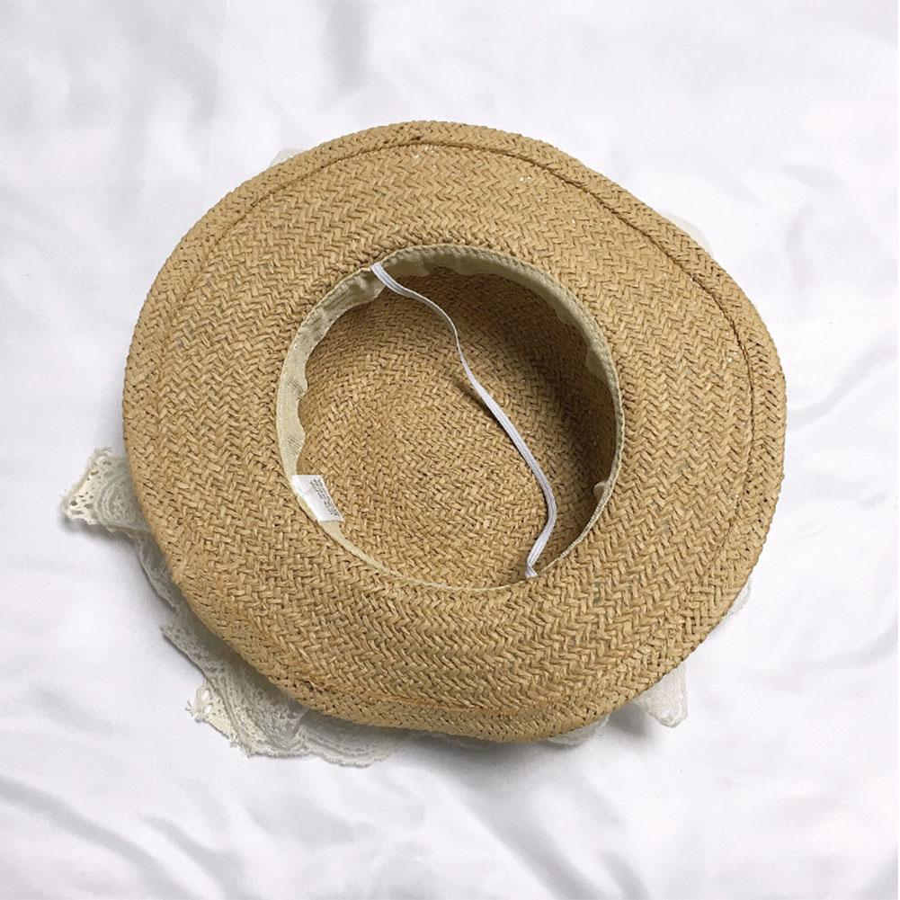 Children Straw Hat Girls Lace Beach Sunscreen Summer Hat