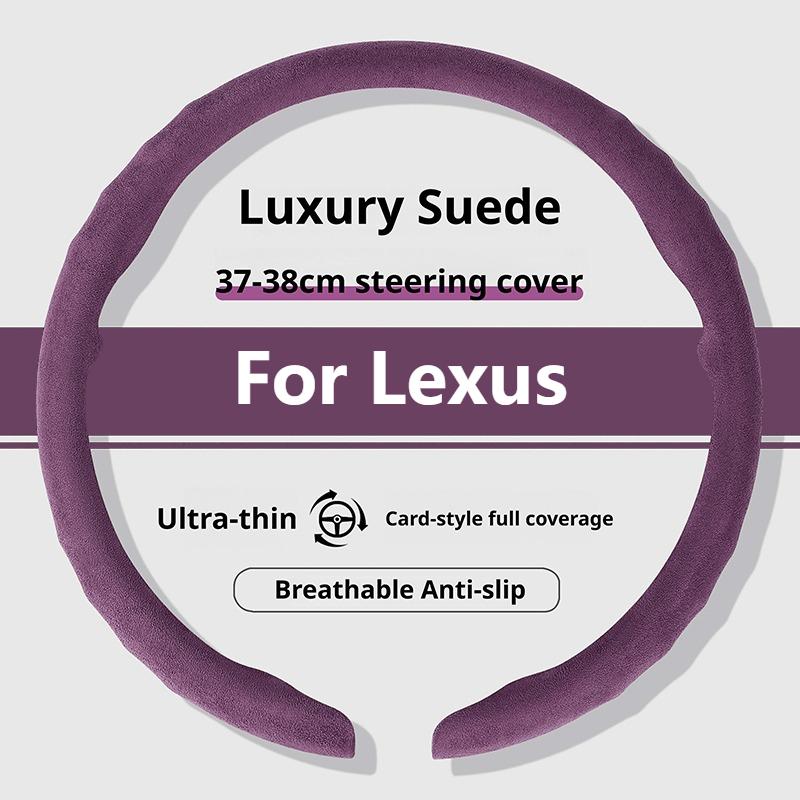 New Suede Car Steering Wheel Cover For Lexus ES300h 350 RX350 450h NX350 NX450h LX600 GX460 IS300 RZ450e Luxury 38Cm Car Styling