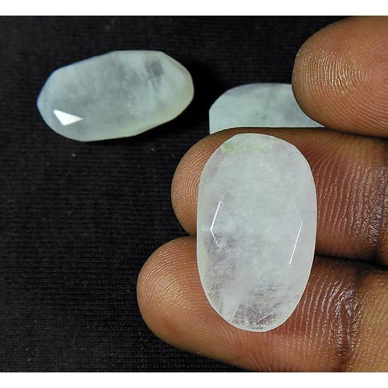12X21MM Natural Rainbow Moonstone Briolette Cut Oval Gemstone 3 Pcs Lot RML-503