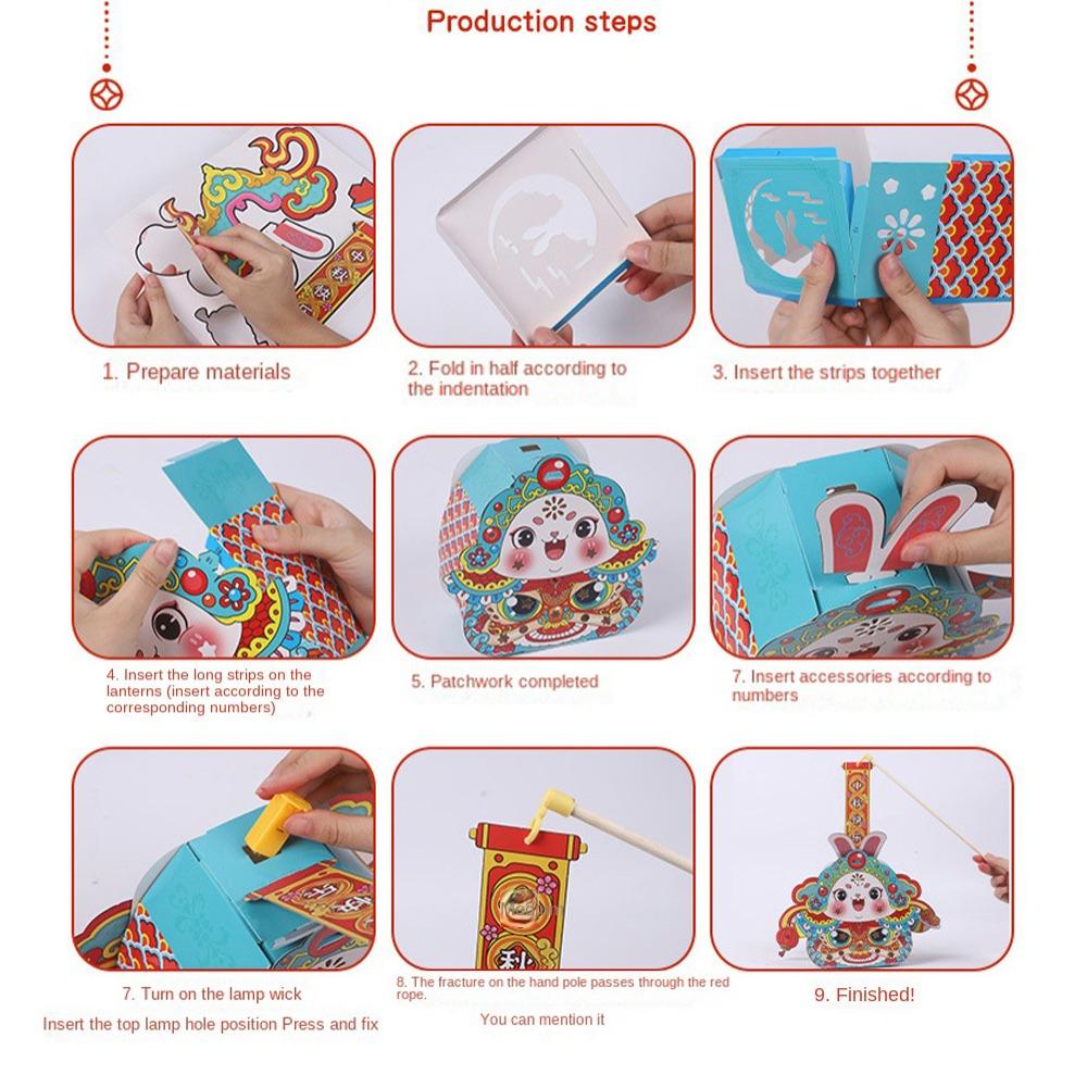 Bunny Design Children's Rabbit Lantern Mid-Autumn Festival Cartoon Lighting Lantern  Kids Gift