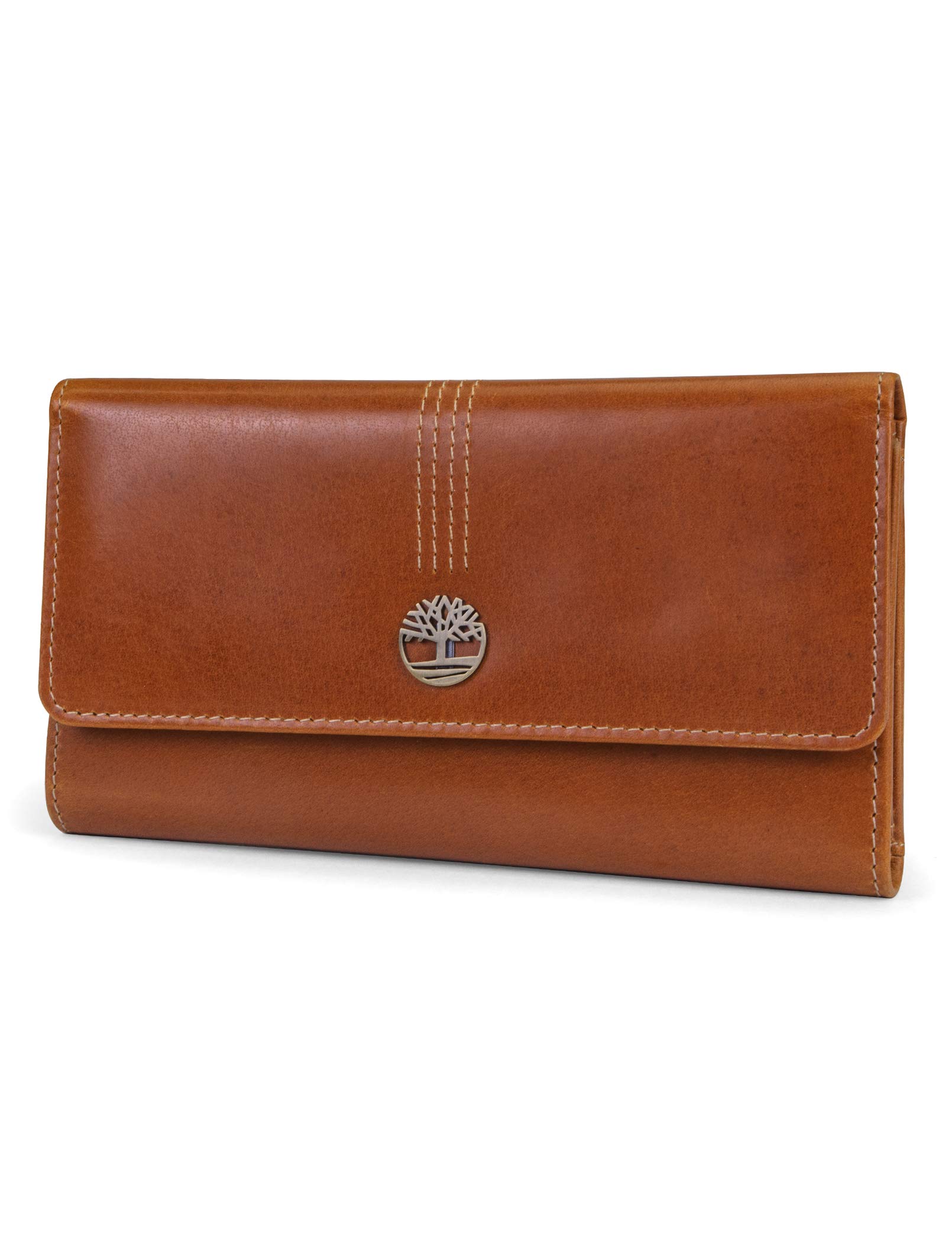 

Timberland Leather RFID Flap Wallet Clutch Organizer Cognac One Size Women s Wallet, (Buff Apache),