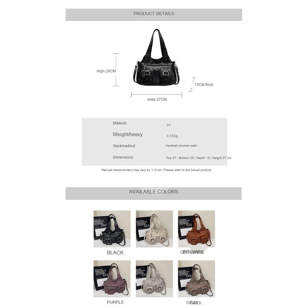 Multi Carry Faux Leather Handbag with Shoulder Crossbody and Handheld Options