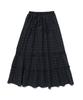 Cargo Bros For Woman Flare Frill Check Long Skirt (Navy)