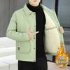 Men's Trendy Lapel Cotton Jacket: Thickened, Warm, Velvet-Padded Outerwear for Autumn and Winter.