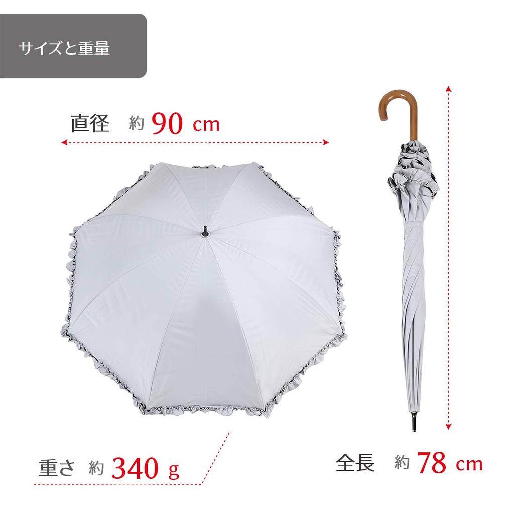 UV Light Long Light Blocks Medium Rain and Sun Fabric Back UV White Women's Parasol/rain Umbrella, Protection, Blocking, Umbrella, 99.9% Blocking,