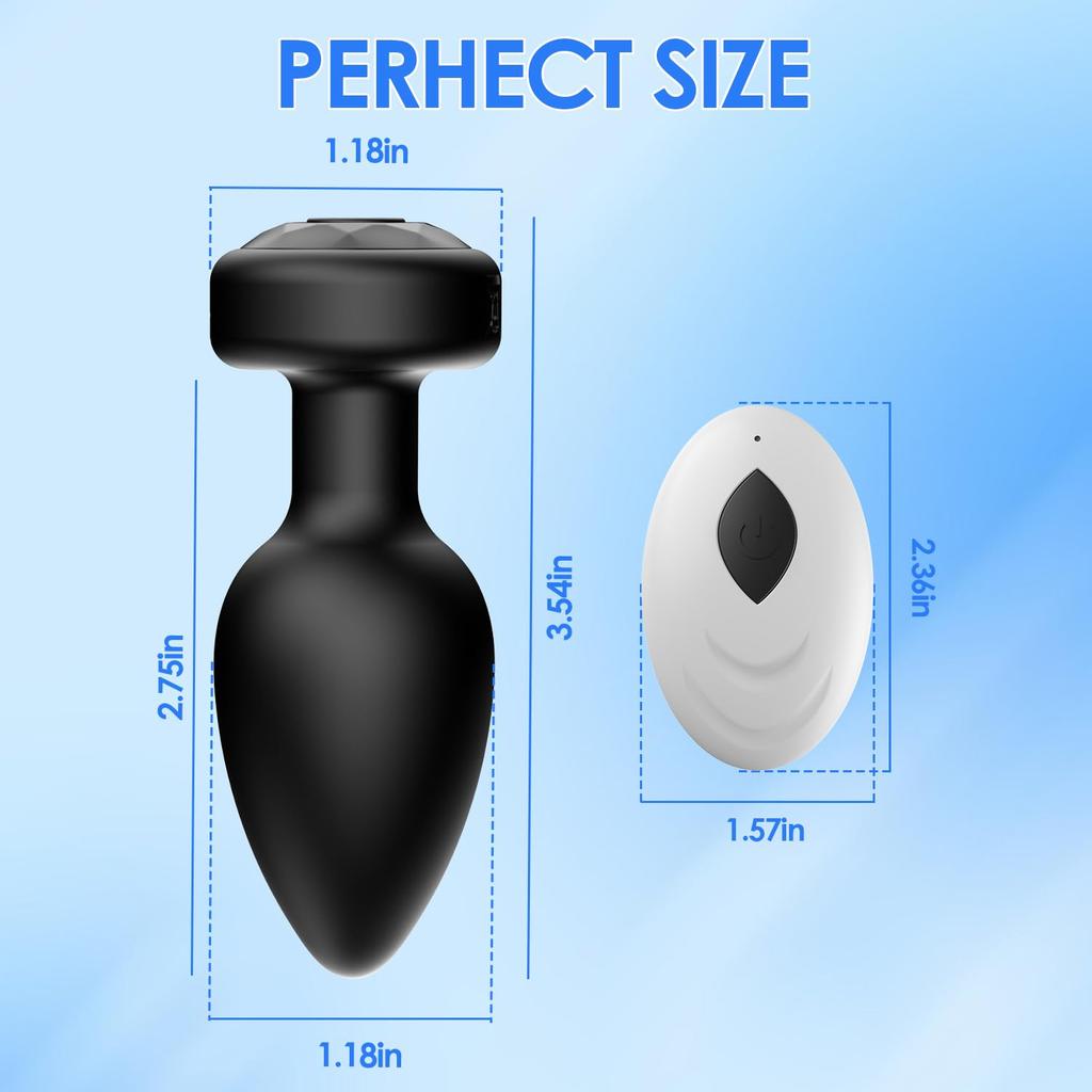 Remote Control Anal Plug Vibrator,10 Modes Vibrating Butt Plug,Small Butt Plug for Male Prostate Massage Vibrator Adult Sex Tool