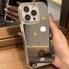Small Floral Print Makeup Mirror Phone Case For IPhone 17 16 15 14 Pro Max 13 12 11 Air 17e 16e Protective Anti-slip Cover