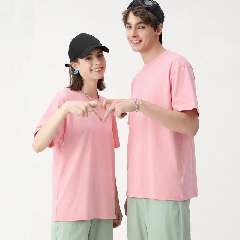 European Size 24 Combed Cotton Round Neck Front Shoulder Short-Sleeved T-Shirt Casual Solid Color Men'S Versatile Blank T-Shirt