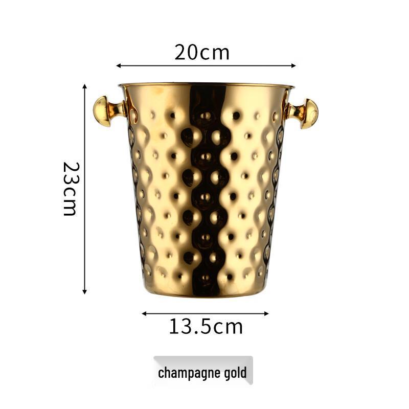 ZISIZ Luxury Hammered Champagne Ice Bucket