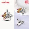 Charm Bead Components Copper Metal Creative Double-layer Butterfly Pendant Bead Components Compatible With Charm Bead Components Plata Authentic
