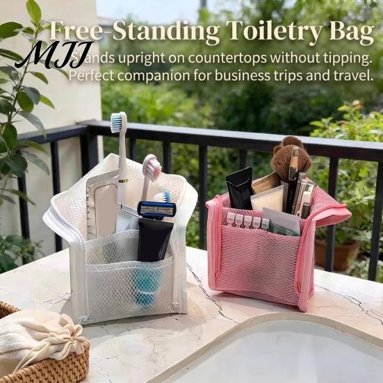 Portable Beauty 1/2Pcs Large Capacity Standing Toiletry Bag, Waterproof EVA Travel Organizer Bag with Zipper, Makeup Pouch for Bathroom Business Trips