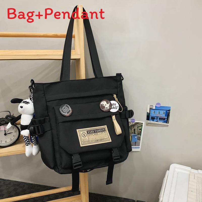 Modern Vintage Oxford Canvas Shoulder Bag With Material For College Students