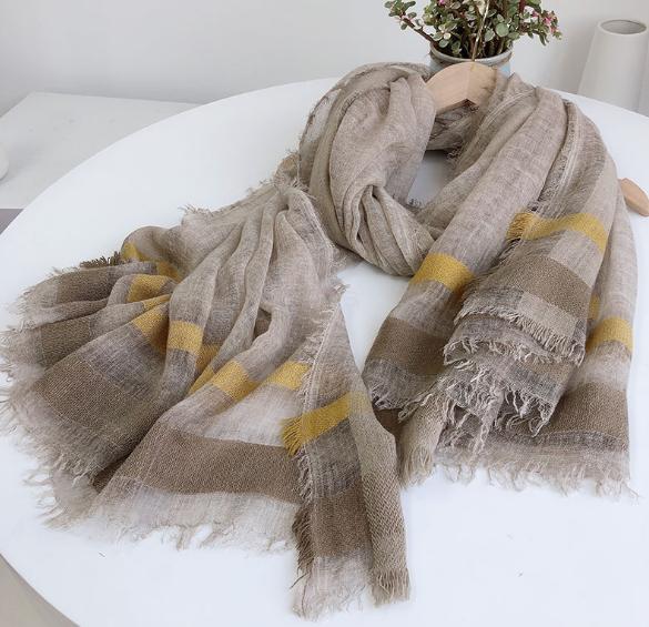 Neue Mode Herbst Und Winter Dünner Dunkelgrauer Wollschal Verlängert Langer Damen Winter Warmer Schal Schals