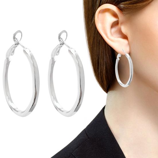 1 Pair Women Earrings Irregular Round Design Lightweight Shiny Circle Earrings Versatile Fashion Accessories