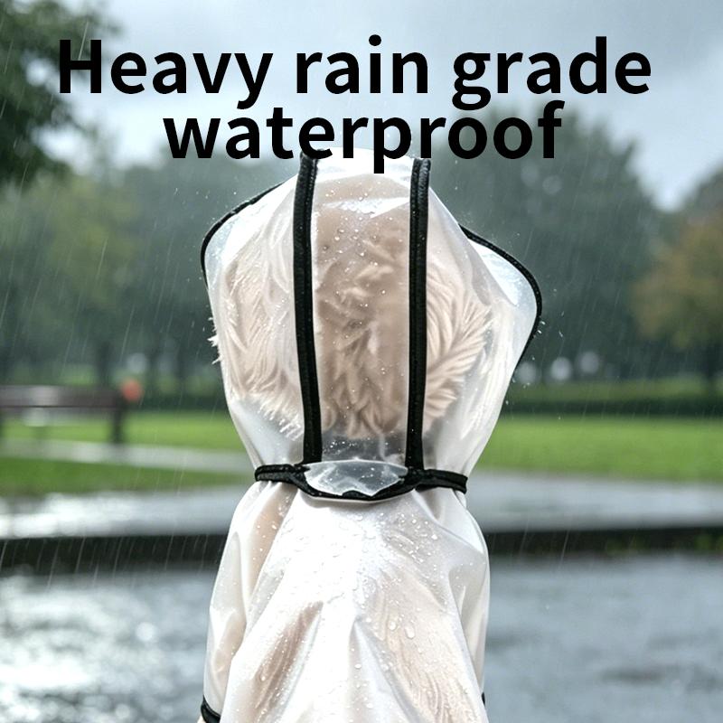Transparent Waterproof Dog Raincoat, Raincoat for Small and Medium-Sized Dogs, Teddy and Bichon Frise Dog for Rainy Days Walking