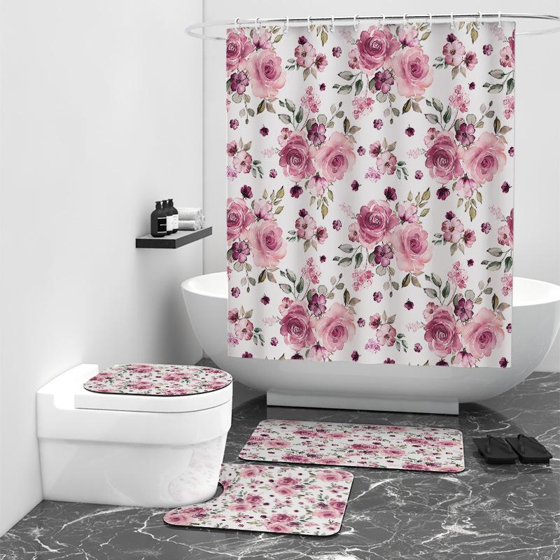 

Акварельная цифровая печать занавеска для душа занавеска для ванной комнаты брезентовый комплект занавесок для душа W180cm*L180cm