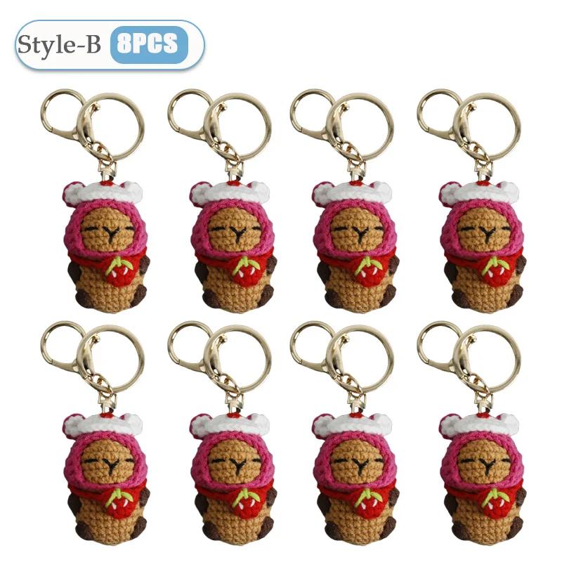 1-10PCS Capybara Crochet Doll Ornament Crochet Positive Energy Dolls Handmade Toy Desk Office Room Decoration Christmas Gifts
