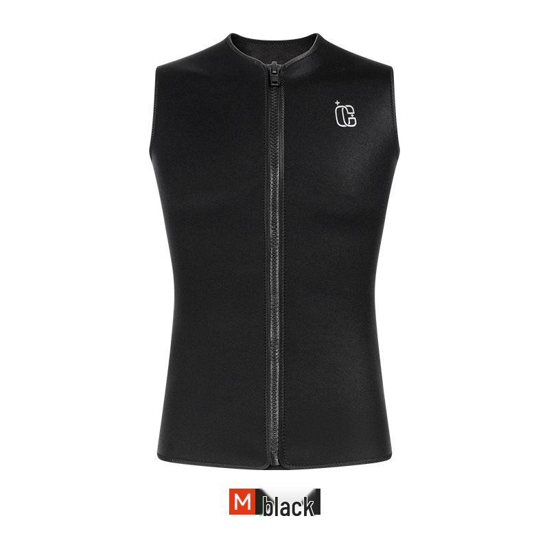 

Unisex 3MM Fleece-Lined Sleeveless Wetsuit Top for Cold Water Swimming, Surfing, and Snorkeling. Large