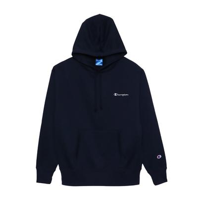 Moletom com Capuz de Manga Comprida Champion com Script Bordado Tamanho Tamanho L Masculino Logo, C3-YS151Z, Marinho,