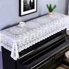 Micopuella Lace Upright Piano Cover, Approx. 200 x 90 cm, Floral Top Cover (White)