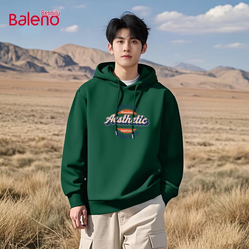 Baleno Men's Letter Print Hooded Sweatshirt