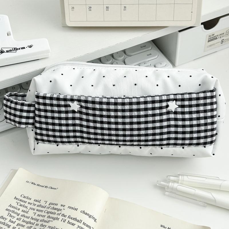 1Pcs Large Capacity Student Pencil Eraser Ruler Organizer Korean Pencil Case Ins Aesthetic Causal Stationery Tote Bag