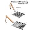 Stainless Steel Sausage Roller Rack with Extra Long Wood Handle BBQ Hot Dog Griller Sausage Corn Roller for Barbecue Party Tools