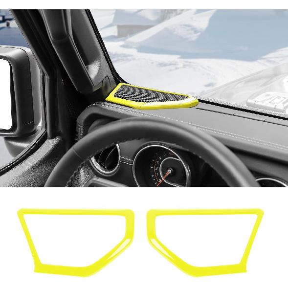 RT-TCZ A Pillar Speaker Trim Cover Ring Decoration Interior Accessories for 2018 2019 2020 2021 2022 Jeep Wrangler JL JLU (Red)
