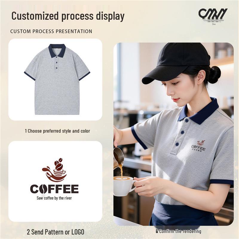 Women's Short Sleeve Logo Polo Shirt for Hot Pot & Skewer Restaurant Staff