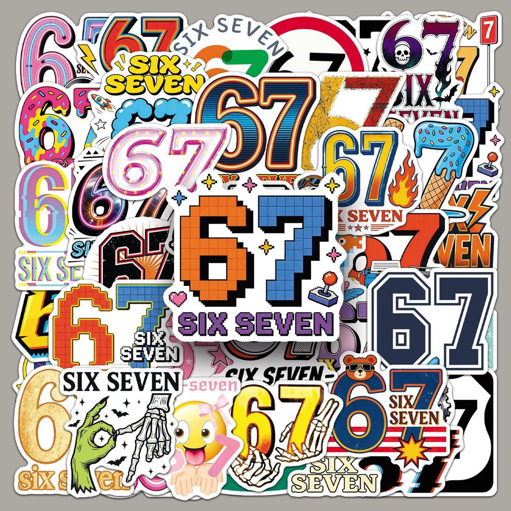 50-Sheet Creative Childlike Numbers & English Letters Graffiti Stickers Notebook Journal