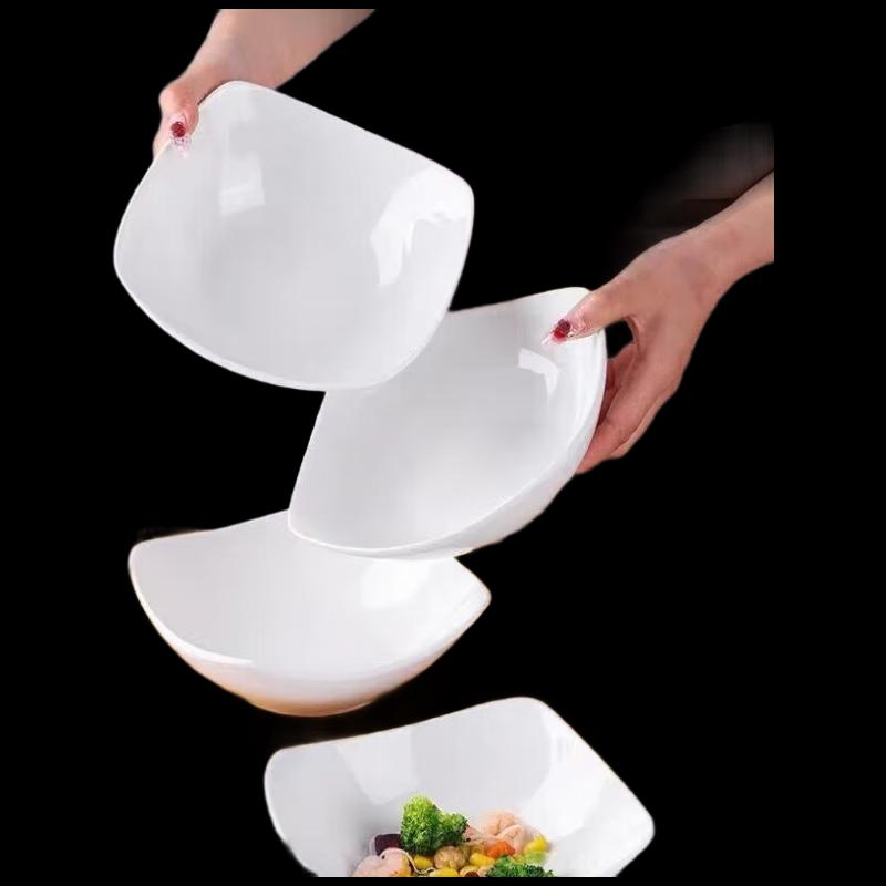 Glazurowane Ceramiczne Nieregularne Czterokątne Miski na Sałatę i Makaron