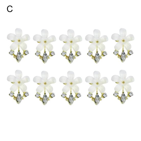 10 Pezzi Decorazioni per Unghie Forma Creativa Superficie Lucida Effetto Visivo Stupefacente Scintillante Ampia Applicazione Decorativo 3D