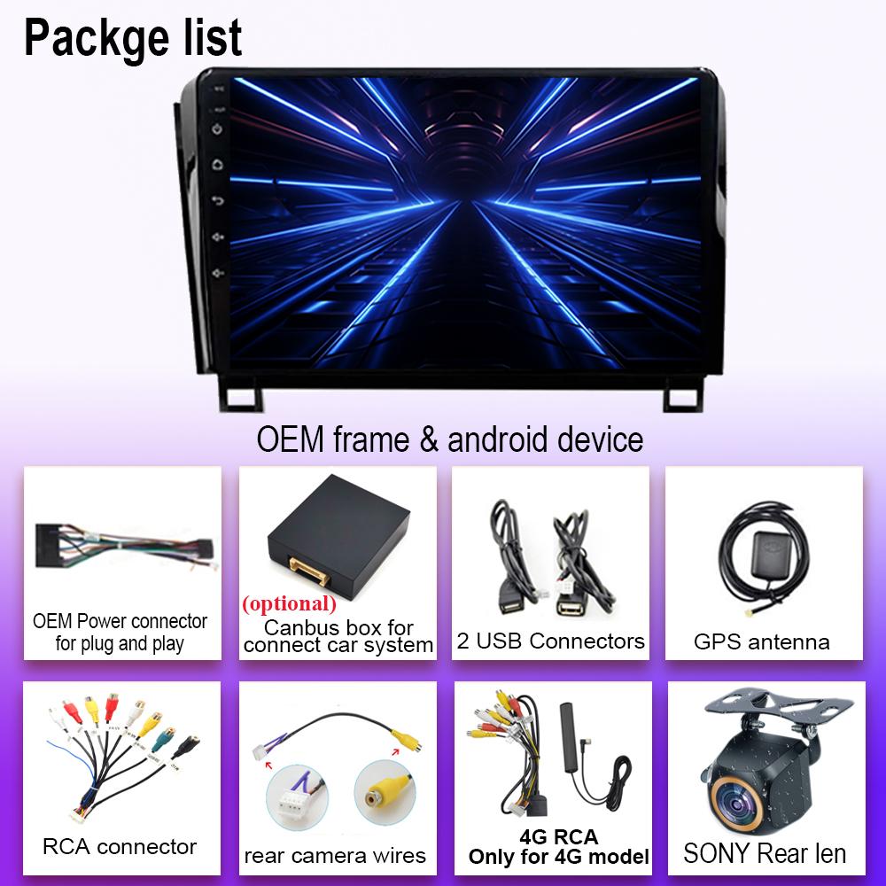 Wireless Carplay For Toyota Tundra XK50 2007 - 2013 Sequoia XK60 2008 - 2017 Android 14 RadioNavigation Multimedia No 2din DVD