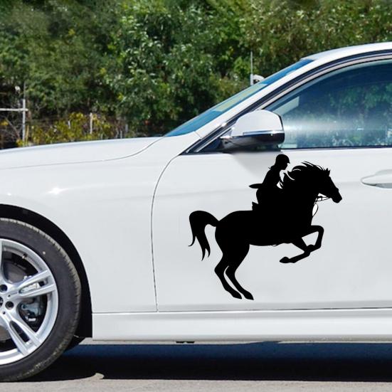 Riding Horse Car Styling Stickers Window Bumper Vehicle Decal Sport Decoration