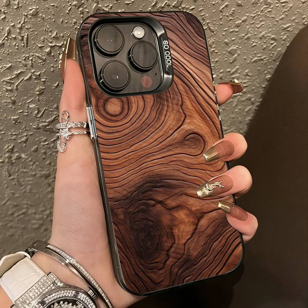 Natural Wood-dd Phone Case For iPhone 17,16,15,14,13,12,11 Plus,Pro Max,XS,Colorful Silver Phone case Funda Cover iPhone16e