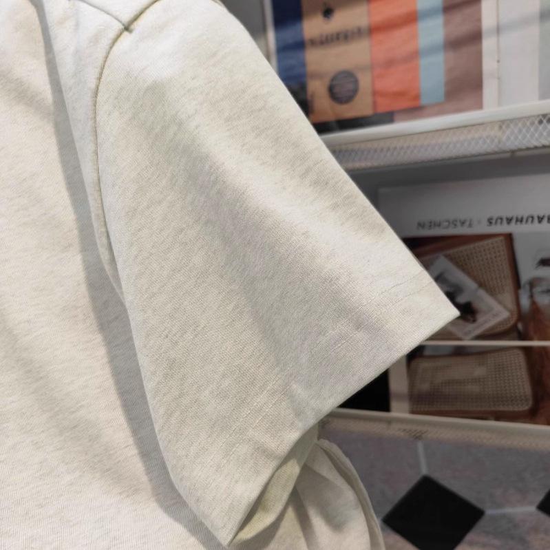 Cotton Niche Design Cat Print Summer Short-sleeved T-shirt Women's Loose Round Neck Trendy Couple American Top