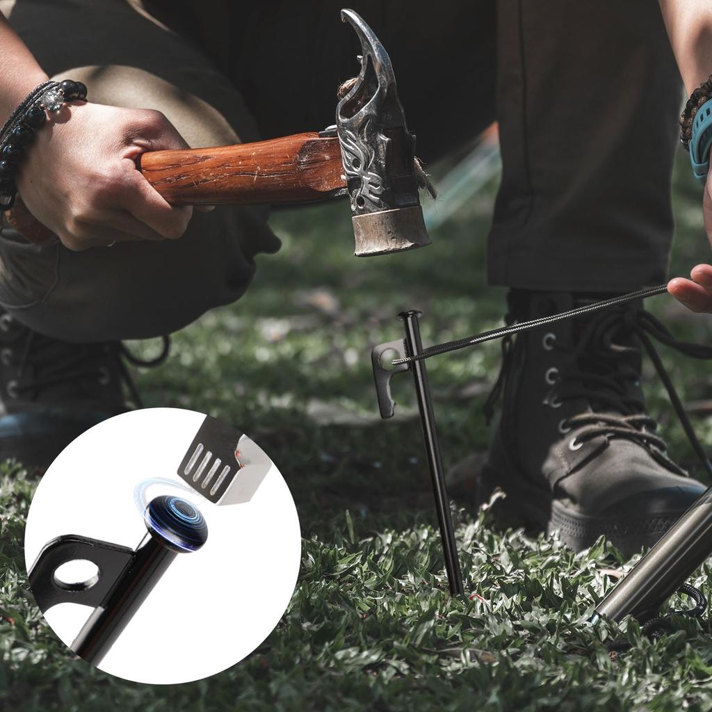 Venkovní kolíky do země z uhlíkové oceli Silné kolíky do země pro stan s vysokou pevností Kempingové prodloužené tyče pro přístřešek Fixované Větruodolné Kempingové kolíky