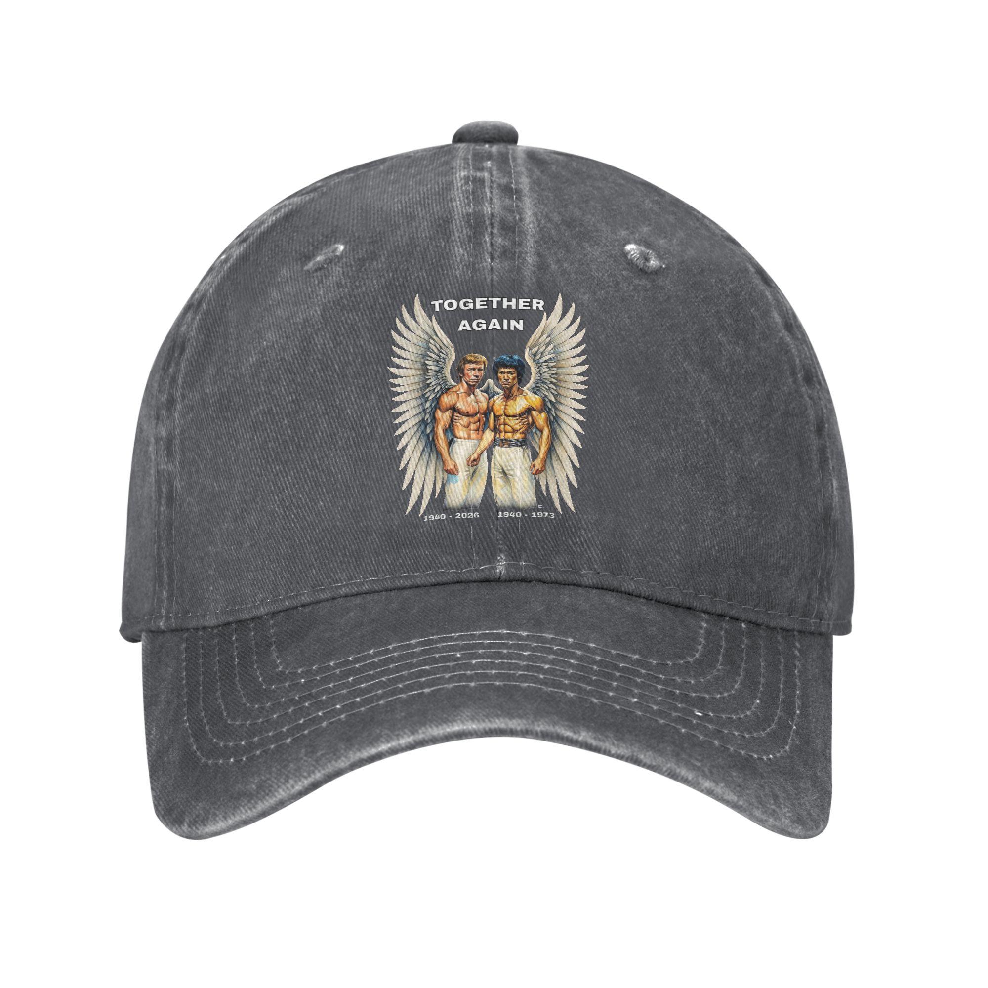 

Chuck Norris Memorial Men Women Baseball Cap Distressed Washed Caps Hat Vintage Outdoor Workouts Adjustable Fit Headwear One Size темно серый