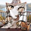 Warm Flannel Blanket Mr Bean Pattern, Lightweight Comfortable Throw Blanket for Bed Sofa Use