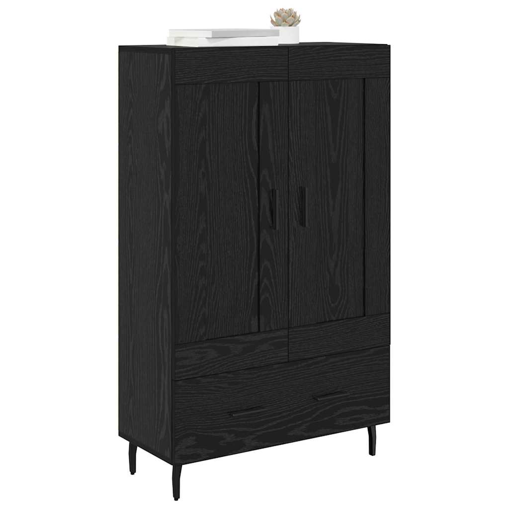 Highboard In Black Oak Look 69.5 X 31 X 115 Cm Particleboard